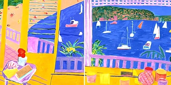 ケン・ドーンの絵画作品　タイトルは、Long view of the Cabin I-IV